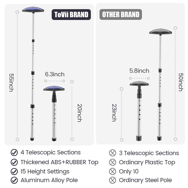 ToVii Portable Golf Club Stiff Arm Support Protector Travel Bag, Sturdy Aluminum Pole, Fully Adjustable to Protect Clubs Blue - BeesActive Australia