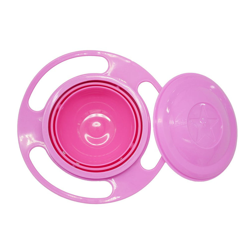 Ztl Gyro Bowl 360 Dgree Rotation Spill Resistant Gyroscopic Bowl with Lid Rose Red - BeesActive Australia