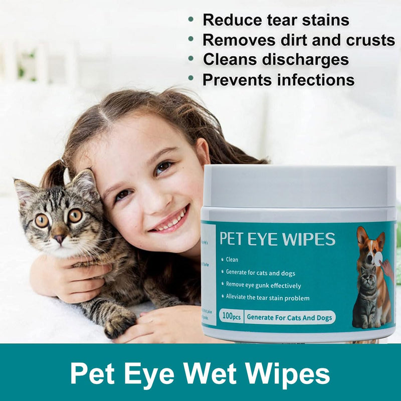 Eye care pads for dogs, 100 pieces dog care wipes, wet wipes for dogs and cats, tear stain remover for dogs, eye cleaning pads for dogs and cats, wipes for dogs and cats, eye care eye care pads - BeesActive Australia