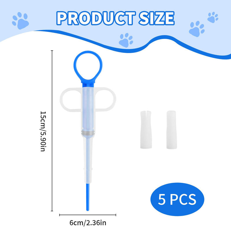 Zonoori Pack of 5 tablet dispensers for cats, cat food syringe, easy and safe administration of pet medication syringe - BeesActive Australia