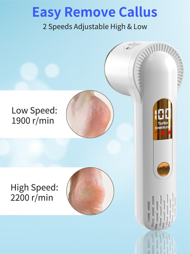 Electric Feet Callus Remover (with Dander Vacuum), USB Rechargeable Pedicure Device for Foot Care, Portable Power Foot File Tool for Dead Hard Skin Remove, Make Your Feet Soft Smooth - BeesActive Australia