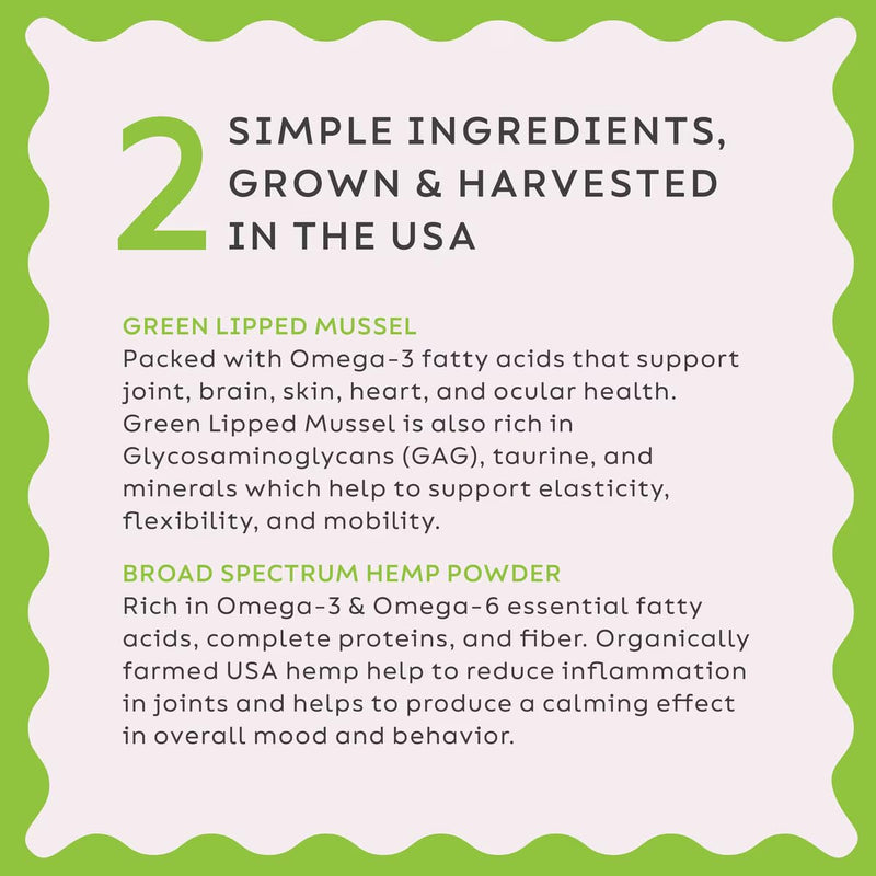 Super Snouts Hemp & Joint Chew for Dogs & Cats, 30 Chews (Up to 60 servings) – Hip + Joint Supplement with Green Lipped Mussels + Hemp – Helps with Mobility and Joint Comfort