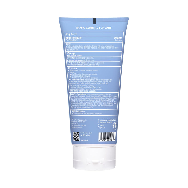 Thinksport SPF 50+ Mineral Sunscreen – Safe, Natural Sunblock for Sports & Active Use - Water Resistant Sun Cream –UVA/UVB Sun Protection – Vegan, Reef Friendly Sun Lotion, 6oz 6 Fl Oz (Pack of 1) - BeesActive Australia