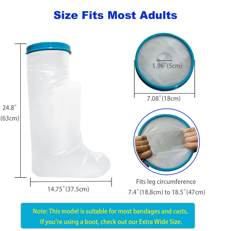 100% Waterproof Leg Cast Cover for Showering, Reusable Adult Short Leg Cast Protector, Cast Covers for Shower Leg, Cast Bag for Shower, Cast Cover for Showering Foot - BeesActive Australia