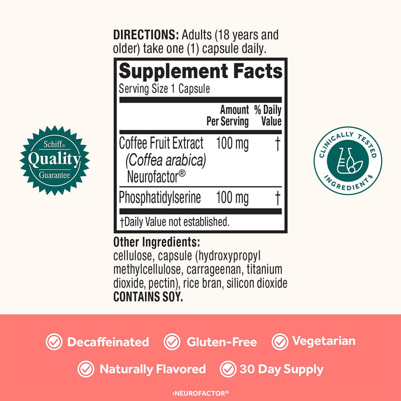 NEURIVA Original 30 Capsules (2 Pack) Decaffeinated Clinically Tested Nootropic Brain Health Supplement for Memory, Focus, Concentration & Clarity, NeuroFactor & Phosphatidylserine for Men and Women 30 Count (Pack of 2)