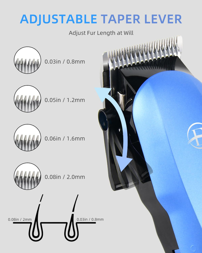E-Hunter Professional Dog Grooming Clippers Kit, 24V High Power for Thick Coats, Quiet Dog Clippers with 10 Metal Guard Combs & Brush, Ideal Dog Hair Remover for Cats and Pets - BeesActive Australia