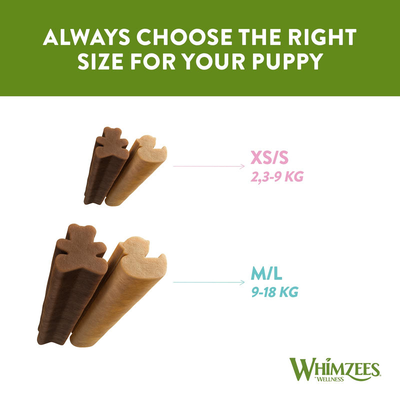 WHIMZEES Puppy Stix M/L, 14 Pieces – Dog Dental Stix, Size M/L, Dog Dental Sticks for Medium and Large Breeds, Natural and Grain Free, Rawhide-Free, Vegetarian, No Added Sugar Medium to Large Breed (9-14kg) 15.07 g (Pack of 14)