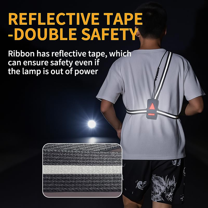 LED Reflective Vest Running Gear, Black Plastic Safety Vest with Headlight 5 Light 5 LED Light