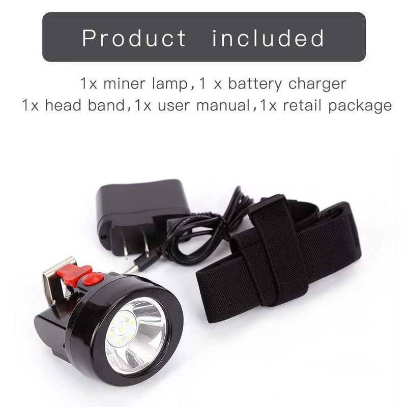 Waterproof Explosion-Proof Mining Headlamp - Rechargeable Underground LED Headlamp with 1+6 LED Light Source for Hard Hat (Red) Red Light - BeesActive Australia