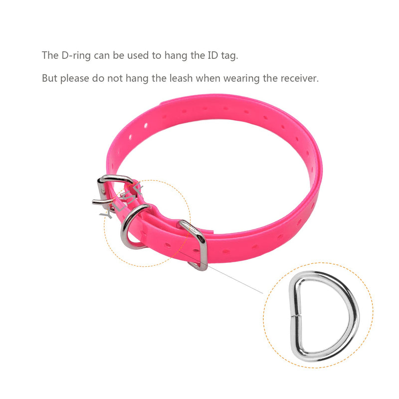 Dog Collar Strap for Most of Electronic Training Shock Collar Receivers-Adjustable Durable Waterproof Odorless 3/4 Inch Collar Replacement for Barking Fence-Pet TPU Collar Strap 1 Pack Pink - BeesActive Australia