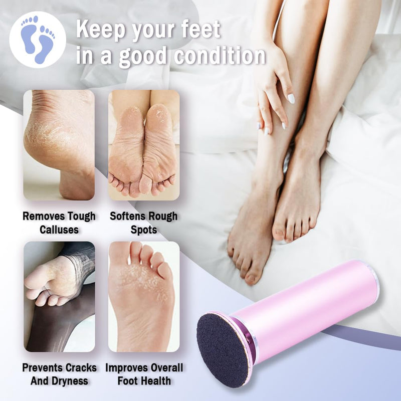 Dr.Pedi Electric Callus Remover for Feet Speed Adjustable Electric Foot File with 60pcs Replacement Sandpaper Discs Pro Pedicure Foot Filer Dead Dry Hard Skin Calluses Foot Grinder Pink - BeesActive Australia