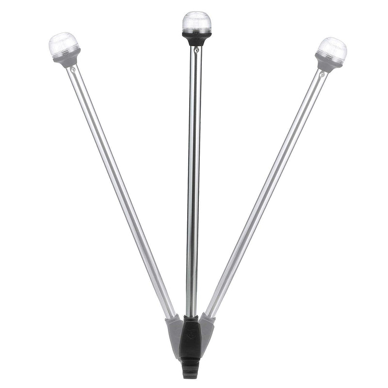 Attwood 5350-PA12-7 Folding All-Round 12-Inch Marine Boat Incandescent Pole Light, Silver, One Size - BeesActive Australia