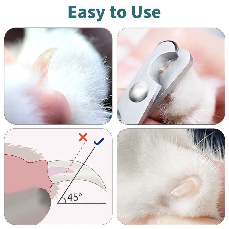 Cat Nail Clipper, Claw Trimmer Made of Stainless Steel, Clean Cut, No Shred, Mirror Finish. Small Animal Nail Clippers for Cats, Kittens, Bunny, Puppy, Rabbit, Gatos, and More - BeesActive Australia