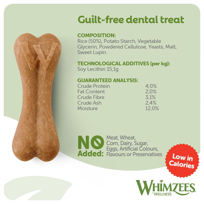 WHIMZEES Rice Bone M/L, 9 Pieces – Dog Dental Stix, Size M/L, Dog Dental Sticks for Medium and Large Breeds, Natural and Grain Free, Rawhide-Free, Vegetarian, No Added Sugar 9 Count Ricebone