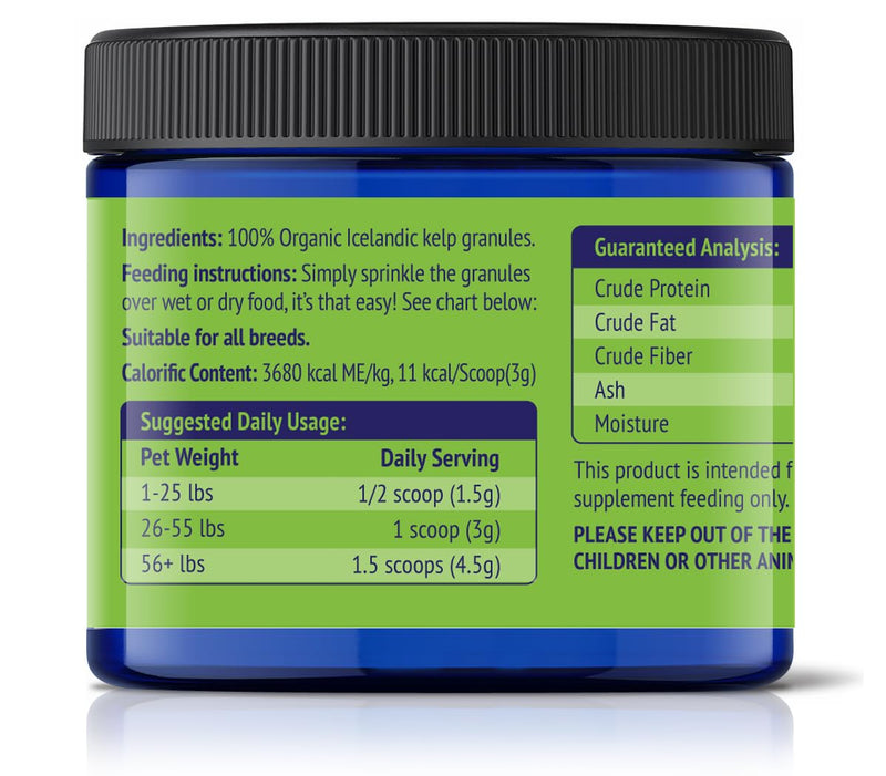 Dog Teeth Cleaning Powder, Dog Plaque and Tartar Remover, Bad Breath Treatment for Dogs with USDA Organic Sea Kelp Powder, Dog Dental Care Made Easy, for All Ages, 6oz - PawsPlanet Australia