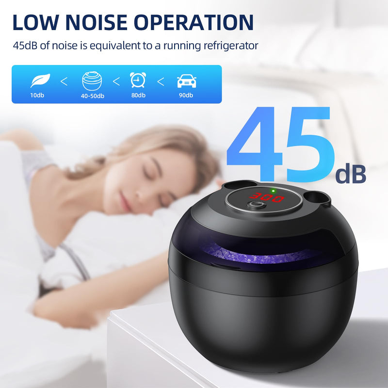 Dental Ultrasonic Retainer Cleaner Machine, 45kHz Ultrasonic Denture Cleaner with 200ML Capacity & 4 Modes for Dental Cleaning Pod, Aligners, Mouthguards, Retainers, Jewelry Black - BeesActive Australia