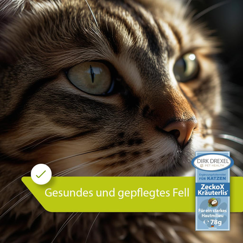 Dirk Drexel ZeckoX Kräuterlis for cats | Treats with herbal extracts | natural nutrition with coconut & cardoon 3 month treatment - BeesActive Australia