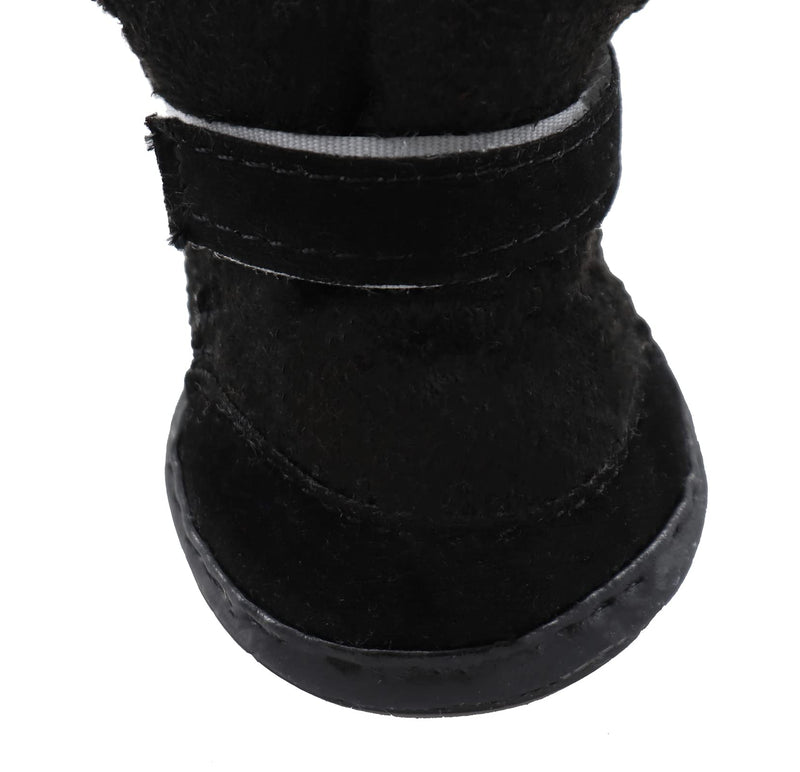 GabeFish Puppy Cute Cozy Warm Anti Slip Winter Boots for Small Medium Dogs Pets Cats Thicken Fleece Snow Shoes Black Large Label: 4 - BeesActive Australia