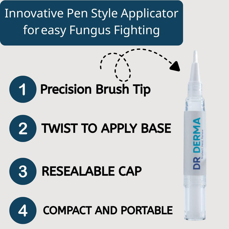 Nail Fungus Pen - Toenail Fungus Treatment Extra Strength with 25% Undecylenic Acid - Helps Repair Discolored & Damaged Nails - With 3 Twist Pens, 5 Nail Files & Instructions, 12ml(4ml Each)