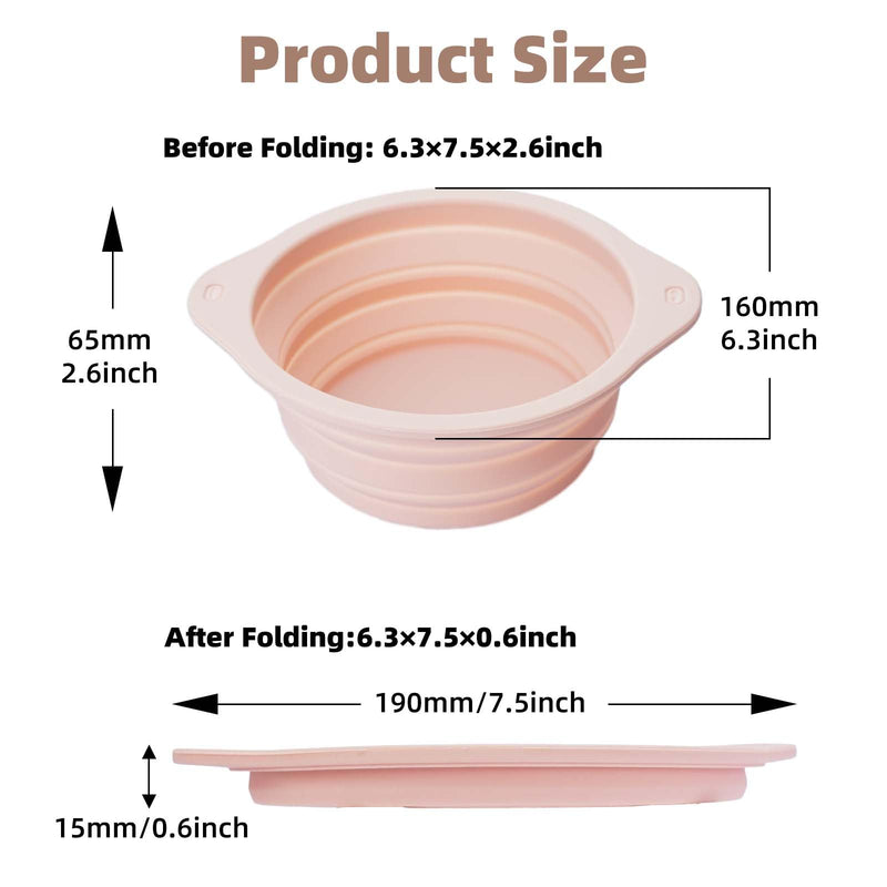 Collapsible Dog Bowls for Travel, 2 Pack BPA Free Silicone Portable Water Bowl for Dogs Cats Pet with Carabiner (Pink) - BeesActive Australia