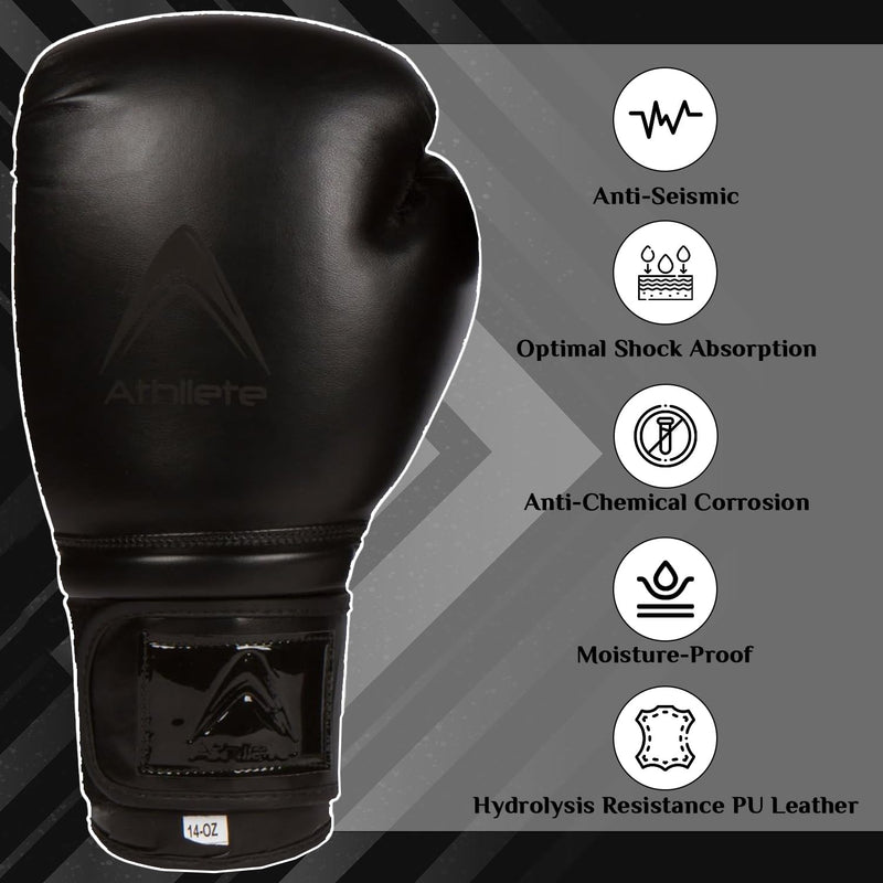 Durable and Comfortable Boxing Gloves Men and Boxing Gloves Women, Extra Thick Padding for Beginner Boxers and Training Fitness, Ideal for Both Men Boxer and Women Boxer Black/Black 16 oz