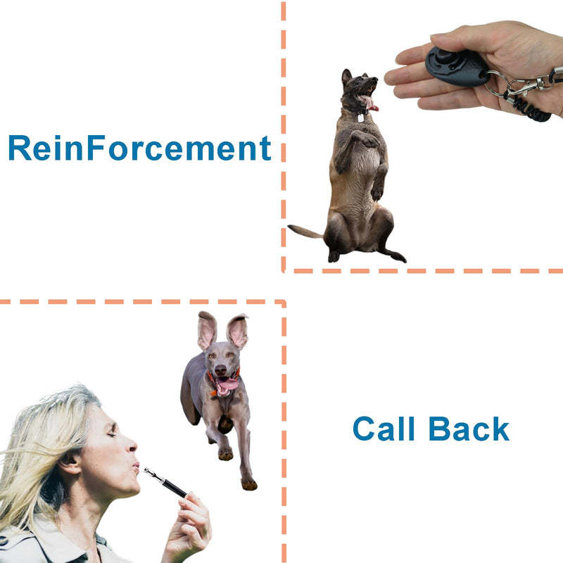 Dog Training Kit,Puppy Dog Treat Pouch Bag with Dog Clicker and Silent Whistle with Lanyard,Hands-Free Training Dog Treat Pouch,includes Carabiner,for Pet Puppy Travel or Outdoor Use(Grey) Grey-2 - BeesActive Australia