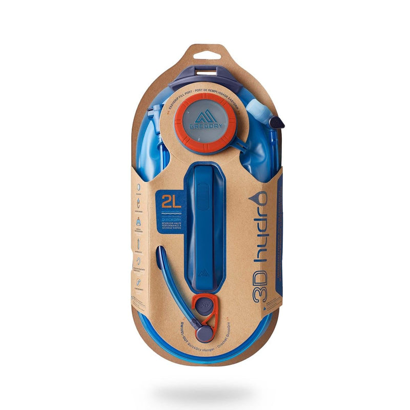 Gregory 3D Hydro 2L Day Hiking/Backpacking Hydration Water Bladder Ocean/Orange - BeesActive Australia