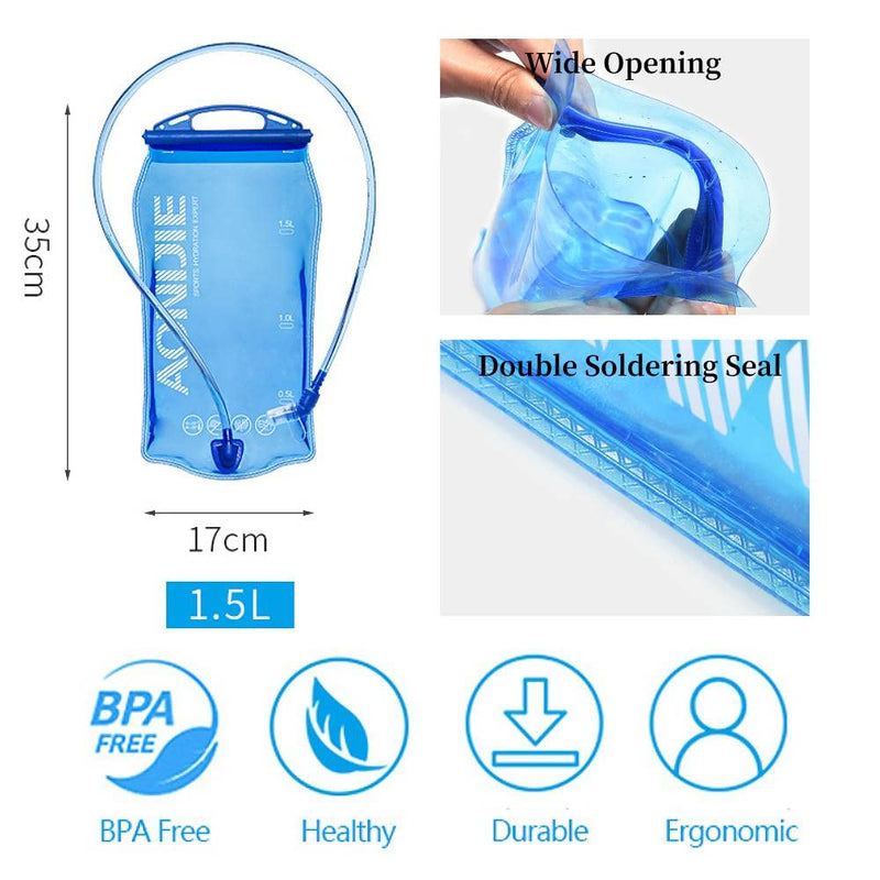 AONIJIE Waterproof and Breathable Running Hydration Vest with 1.5L Bladder, 4.23oz Lightweight Hydration Vest Backpack Fits 6.8" Phones, for Hiking Cycling Race Marathon Black