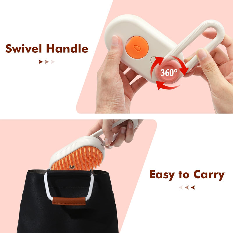 Cloud Care Cat Brush, Cat Steam Brush for Shedding, 3-In-1 Self-Cleaning Pet Steam Brush With 360° Rotating Arm for Long and Short Hair Cats and Dogs Grooming Supplies - BeesActive Australia