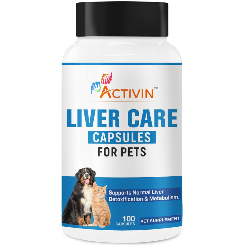Liver Health Supplement for Dogs & Cats | Milk Thistle & Curcuminoid Complex | Supports Liver Detoxificationb & Antioxidant Health | 100 Capsules