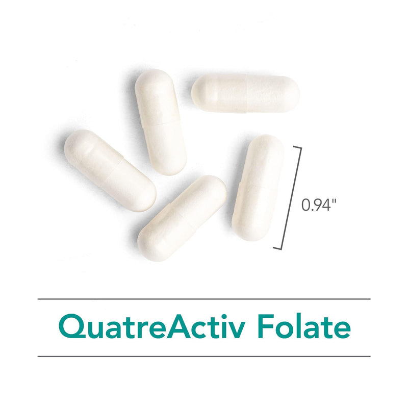 Nutricology QuatreActiv Folate 833 mcg DFE, 90 Capsules | Delivers 833 mcg DFE 5-MTHF as Quatrefolic for Folate Metabolism, Cellular Function and Nutrient Utilization
