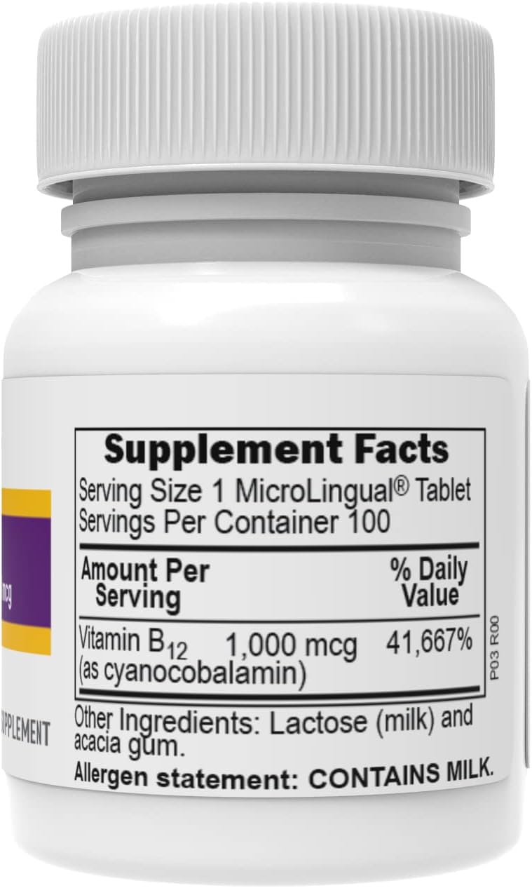 Superior Source No Shot Vitamin B-12 Cyanocobalamin 1000 mcg - Vitamin B-12 to Support Energy Production, Brain Health & Overall Wellness - Sublingual Tablets - 100 Dissolvable Tablets (Pack of 2) Unflavored 100 Count (Pack of 2)
