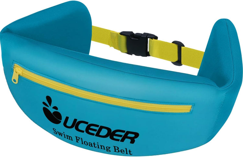 UCEDER Swim Flotation Belt for Adults, Adjustable Swim Belt with Zippered Pocket & Quick Release Buckle,3-Section EPE Swimming Buoyancy Belt,Ideal for Water Aerobics, Pool Training, Aqua Jogging (M)