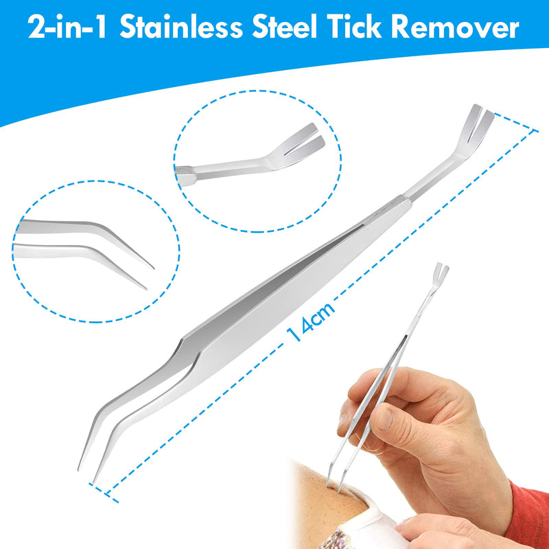 Dwenselijk tick tweezers and tick tweezers for humans, children, tick tweezers for dogs - 3 pieces metal tick tweezers. Reliable against ticks of any size - BeesActive Australia