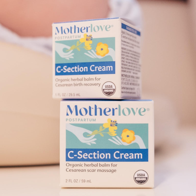 Motherlove C-Section Cream (2 oz) Organic Herbal Balm for Cesarean Scar Massage 2 Fl Oz (Pack of 1) - BeesActive Australia