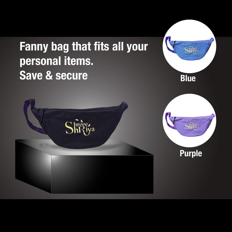 Shree Shriya Fanny pack, Adjustable straps and very useful for Hiking/Traveling/Walking (Black) Black
