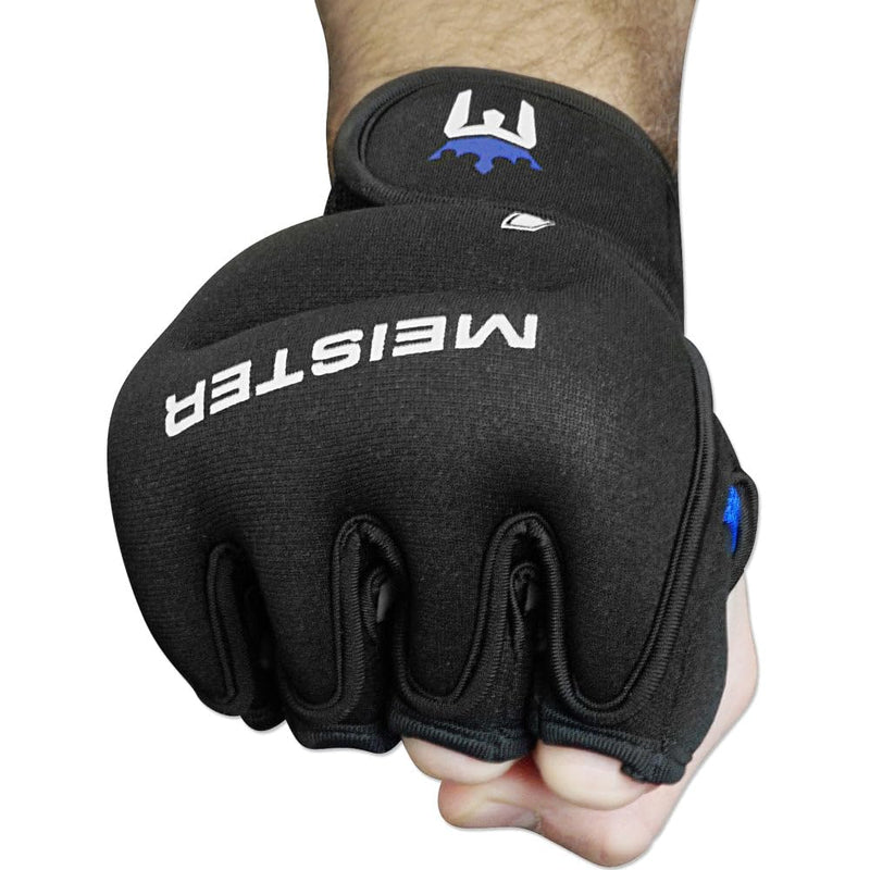 Meister Elite 1lb Neoprene Weighted Gloves for Cardio & Heavy Hands (Pair) - 1lb x 2 Black / Blue 1 Pound Gloves (2lb total) - BeesActive Australia