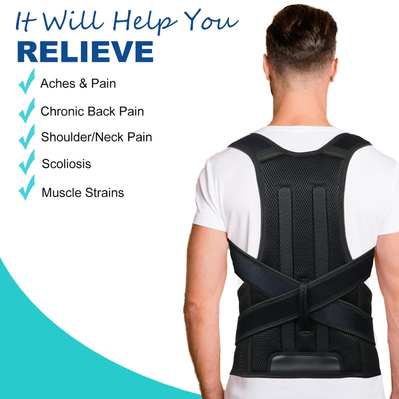 Posture Corrector for Men and Women,Adjustable Back Brace for Upper and Lower Back Pain Relief - Improve and Neck,Shoulder,Back Relieve L(33"-37") L(33"-37")
