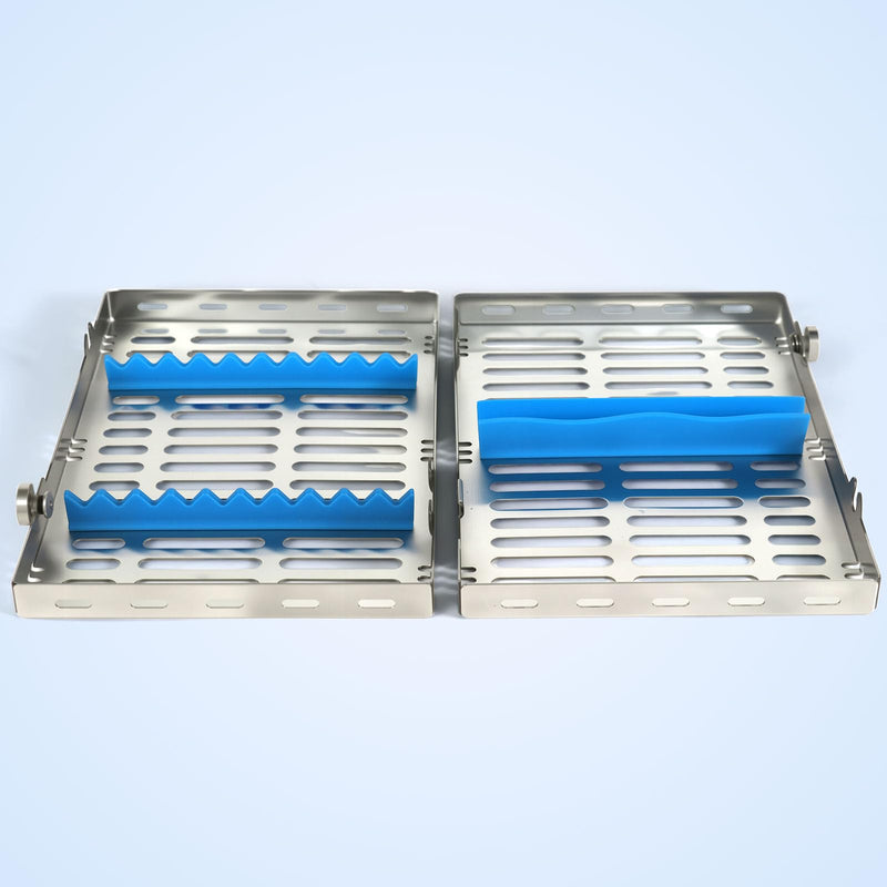 JMU Dental Autoclave Sterilization Cassettes for 10 Instruments, Detachable Instrument Cassette Rack, Blue 1 - BeesActive Australia
