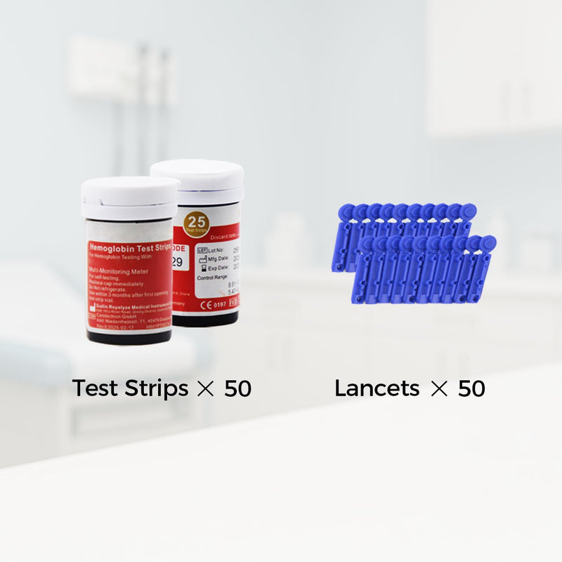 50 PCS Hemoglobin Test Strips for LCLBM-01 2 in 1 Total Cholesterol and Hemoglobin Testing Meter (Device NOT Included) - BeesActive Australia