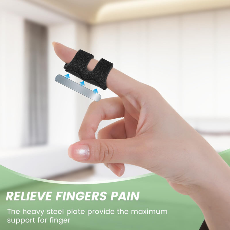 5Pcs Thumb Splints, Small Finger Brace for Trigger Finger - Broken - Arthritis - Straightening for Index - Middle - Ring - Pinky Black - BeesActive Australia
