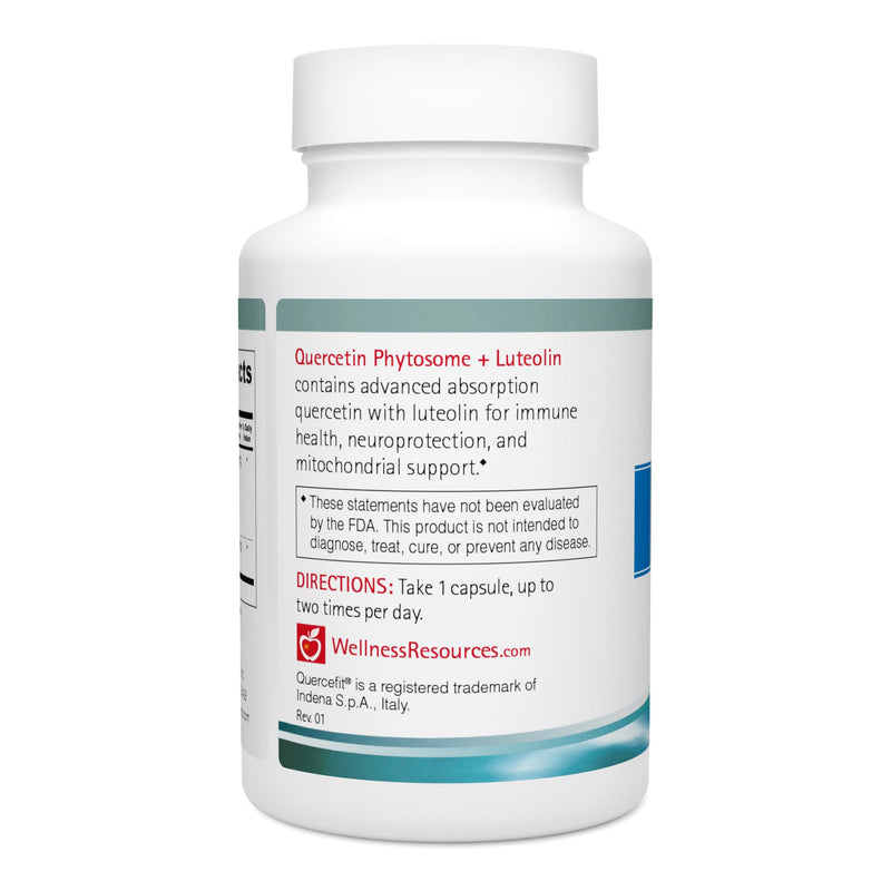 Wellness Resources Quercetin Phytosome 250 mg with Luteolin 100 mg, Mast Cell Stabilizer & Natural Histamine Support for Seasonal Allergies, NAD Support and Neuroprotective Supplement (60 Capsules)