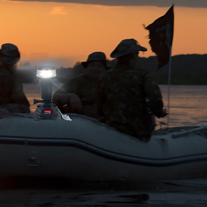 Boat Navigation lights LED Battery Powered with Swivel Multiple Base Mounting (White) White - BeesActive Australia