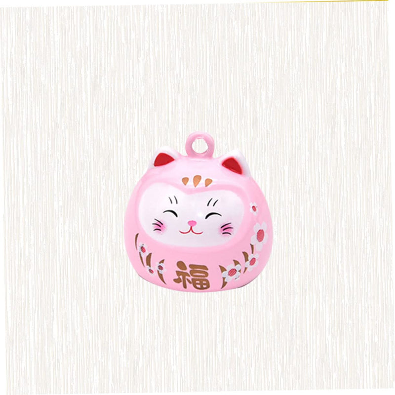 Cartoon Cat Bells Pendant Japanese Water Bells Copper Accessories for Crafts Keychains Phone Charms and Purse Charms Pink 2.482.28*2.28cm - BeesActive Australia