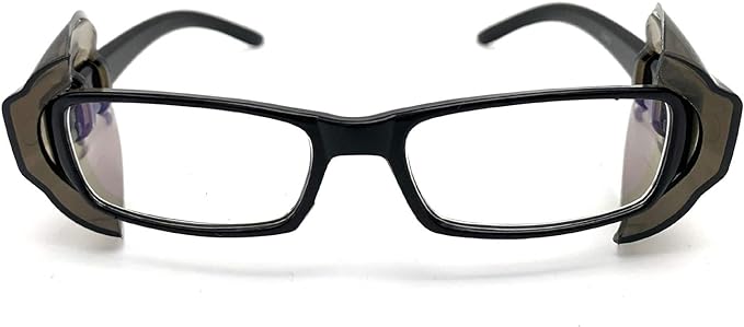 VIEEL [4 Packs] Pollen Symptoms Glasses, Size Dustproof, Pollen Protection, Metal Frame Protective Glasses, Side Shields for Medium to Large Frame Glasses (Dark Gray) - BeesActive Australia