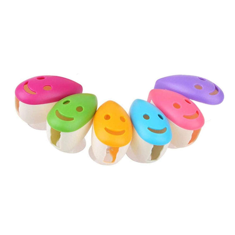 VADOO 6Pcs Toothbrush Head Cover Cap Suction Cup Toothbrush Case Portable Toothbrush Protector Holder (Random Color) Colorful - BeesActive Australia