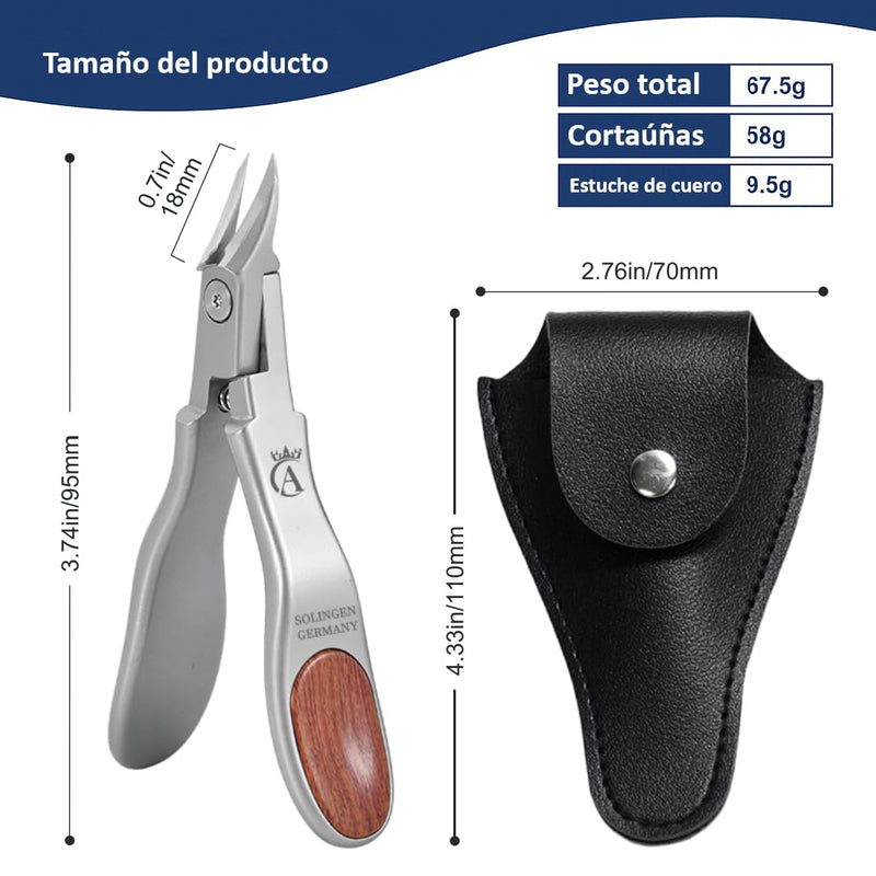 Made in Solingen, Germany - Apexay Cuticle Trimmer, Stainless Steel Cuticle Cutter for Men & Women, Manicure & Pedicure, Sharp, Durable, Rust-Resistant Nail Care Tool (Grey) Grey - BeesActive Australia