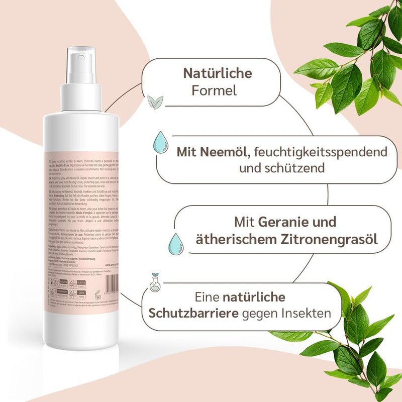 amusi Neem oil tick spray for dogs 250 ml - Natural protection spray for dogs, tick protection against ticks, insect spray & insect repellent, natural formula, vegan, without parabens and nickel - BeesActive Australia