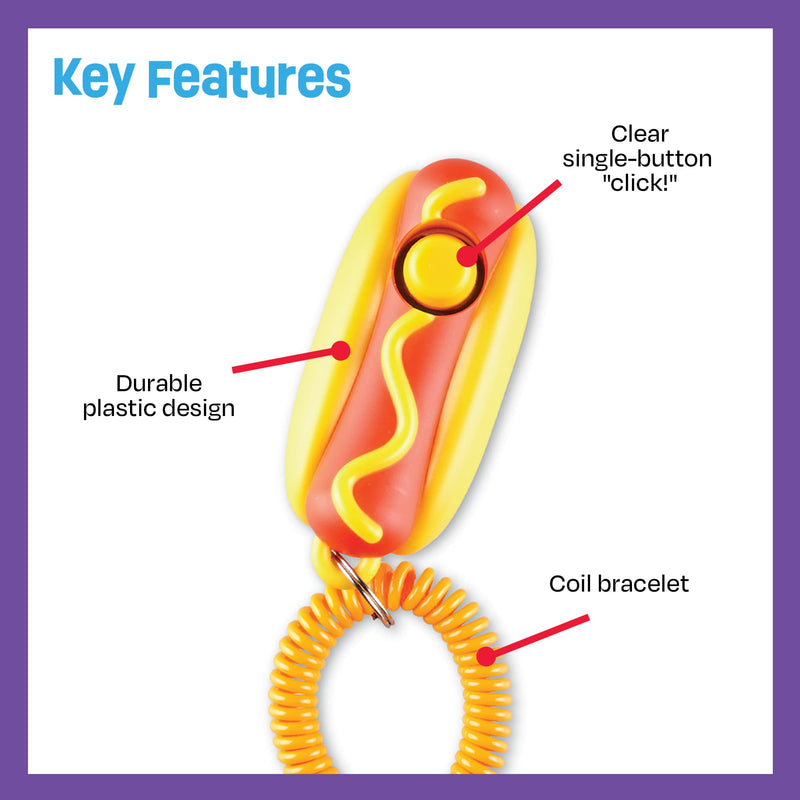 Brightkins Smarty Pooch Hot Dog Training Clicker - Dog Training Clicker, Perfect for Dog Training and Obedience Games - BeesActive Australia