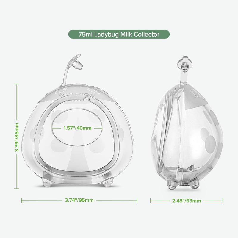 haakaa Ladybug Milk Collector Wearable Milk Collector Ladybug Breastmilk Collector Breastfeeding Milk Catchers Breast Milk Savers 2.5oz/75ml 2 PCS 2.5 Ounce 2.0 - BeesActive Australia